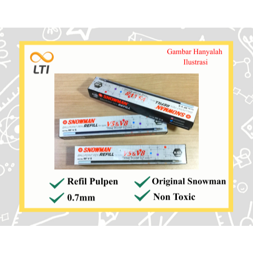 [ ชิ้น ] ปากกาเติม Snowman RF V5 V8 Black Ink Snowman Pen - (PAHE) แพ็คเกจ ECONOMIC