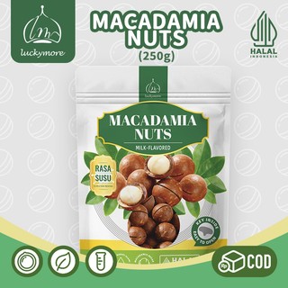 Luckymore HALAL Kacang Macadamia Rasa Susu 250gr - Kacang Kenari Australia Halal Segar Gurih Renyah COD
