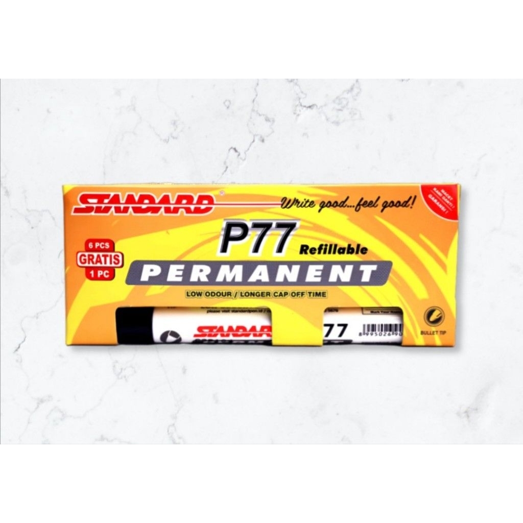 เครื่องหมายถาวรมาตรฐาน P77 เนื้อหา 6 ชิ้น + 1 ชิ้น