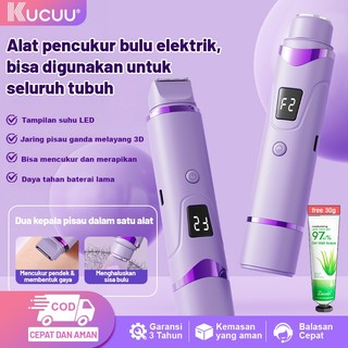 New KUCUU Digital Alat Cukur Wanita Alat cukur bulu  Mini Epilator Shaver Hair Pencukur Bulu Ketiak Desain kepala ganda  tahan air