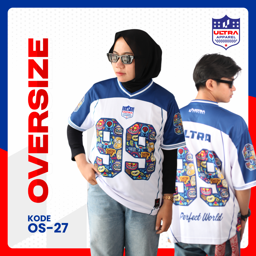 เสื้อผู้ใหญ่พิมพ์เต็มรูปแบบ Oversize / Regular CODE (OS-27, S-27) Dryfit Brazil Material Ultra Appar
