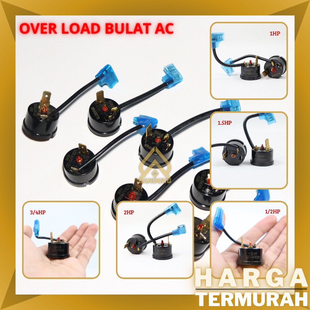 AC OVERLOAD | KLISON ROUND AC OVERLOAD 0.5PK ถึง 2PK | เฟอร์โลด เครื่องอัดอากาศ | OVERLOD คอมเพรสเซอ
