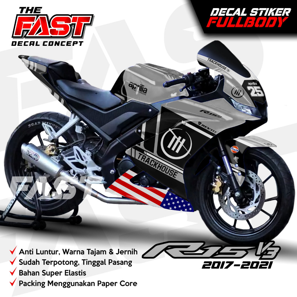 สติ๊กเกอร์รูปลอก R15 V3 Full Body R15 V3 Racing Cool Motif สติกเกอร์ R15 V3 Striping R15 V3
