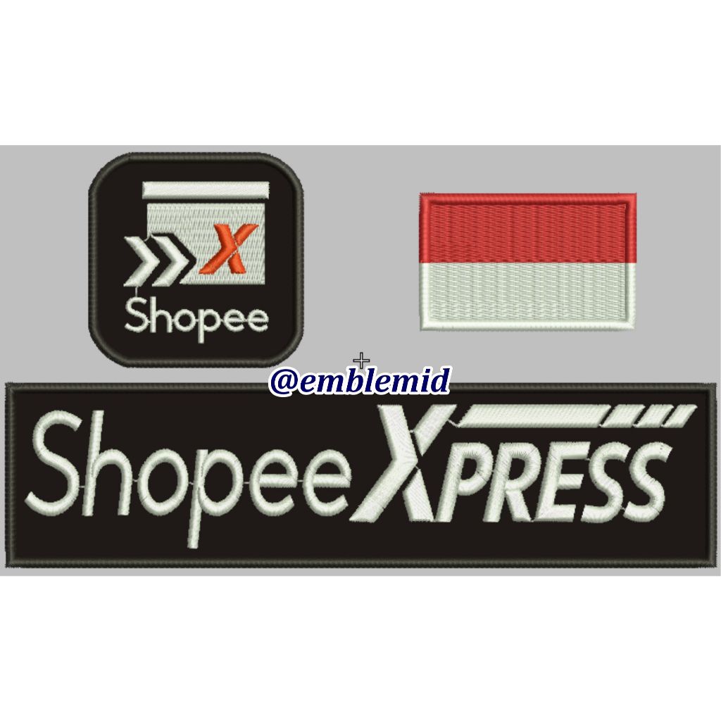 EmblemId - Shopee Express.ss Emblem / Patch Black Base & Quality [ 0017 ]