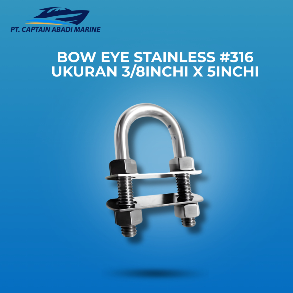Bow Eye Stainless 316 ขนาด 3/8 นิ้ว x 5 นิ้ว / Baud U SS316