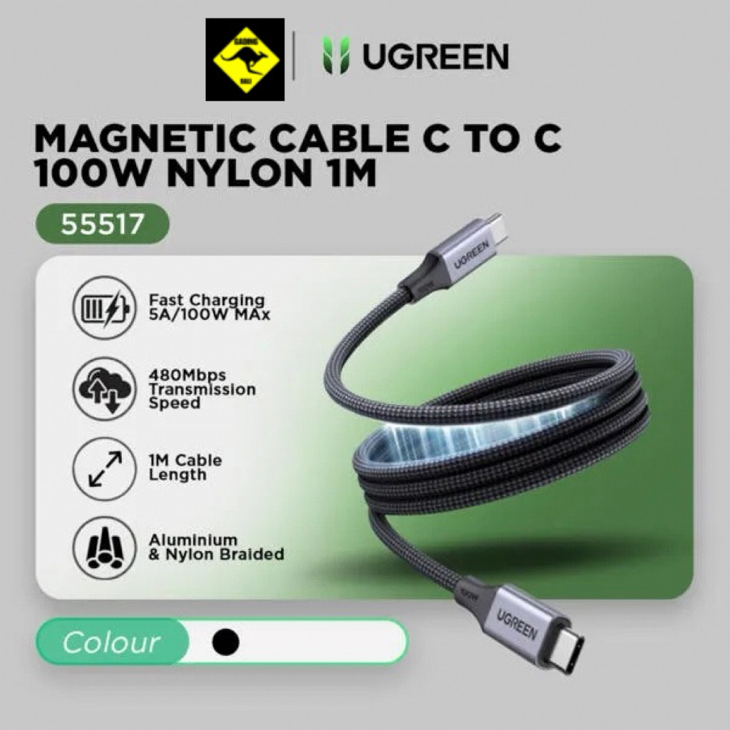 UGREEN สายแม่เหล็ก C TO C 100W NYLON 55517