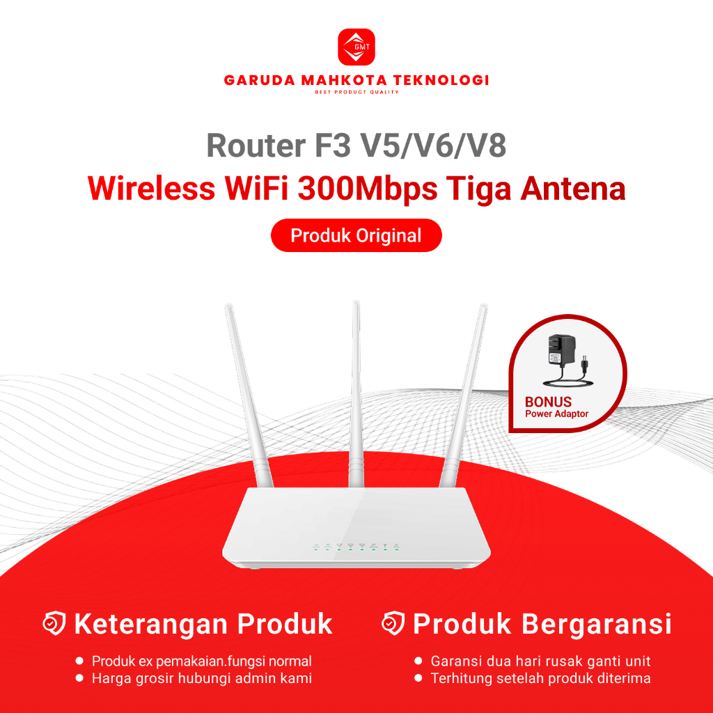 F3 V5 V6 V8 Wireless WiFi 300Mbps Router/สามารถ PPPoE เหมาะสําหรับ RT/RW NET ใช้ Voucher Bonus Adapt