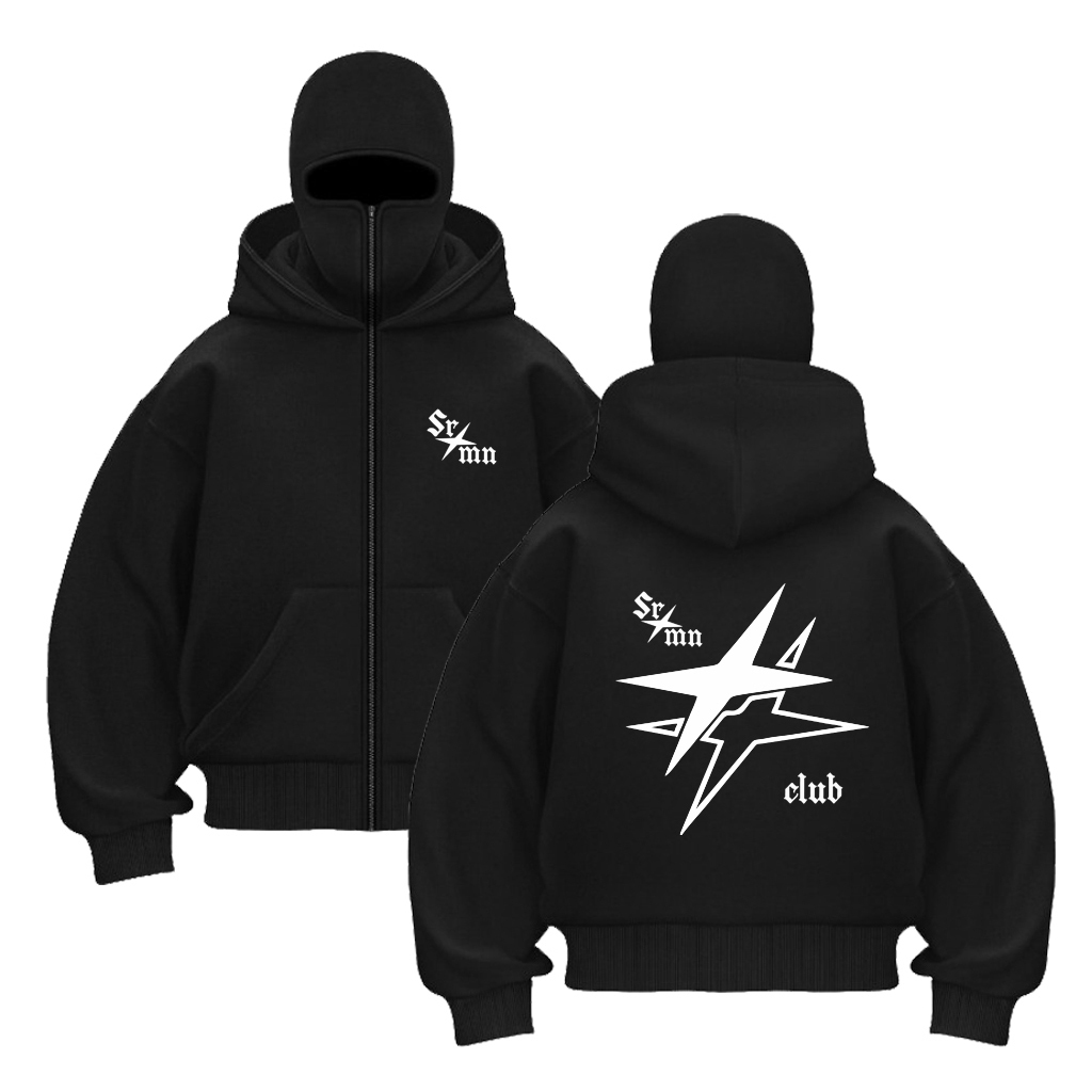Hoodie Zipper Balaclava Ninja Fleece Premium Distro Unisex
