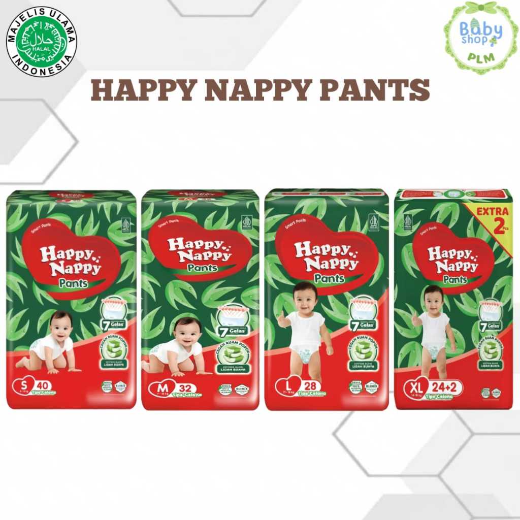 HAPPY NAPPY SMART PANTS S 40 M 32 L 28 XL 24+2