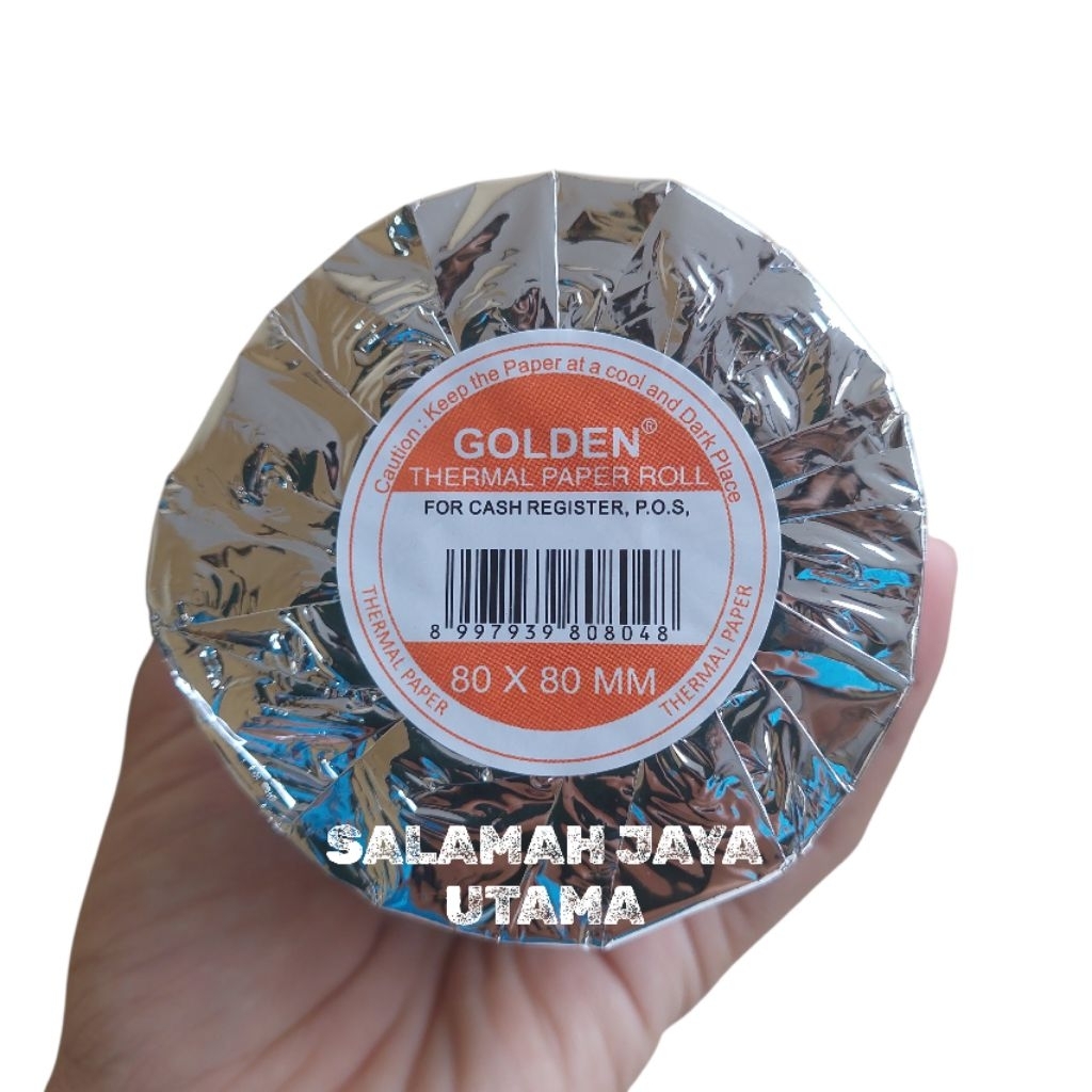 GOLDEN กระดาษเทอร์มอลม้วน 80x80mm / กระดาษความร้อน / กระดาษแคชเชียร์ 80x80 mm / Golden Thermal Premi