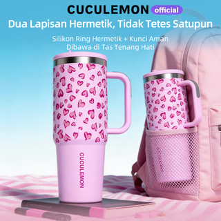 CucuLemon Tumbler Termos Steel 1200ml Aesthetic Tahan Panas Dingin Botol Minum Kopi Portable