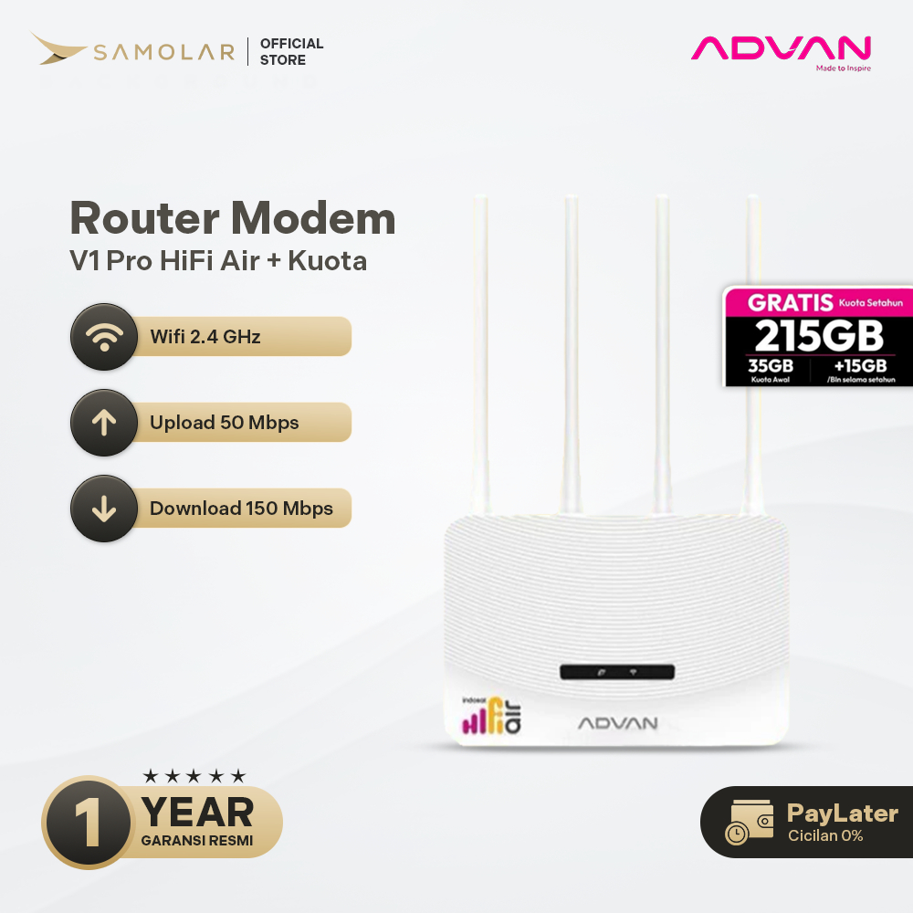 โมเด็ม ADVAN CPE V1 Pro + Wifi + เราเตอร์ + ปลดล็อค 4G LTE ตัวดําเนินการทั้งหมด