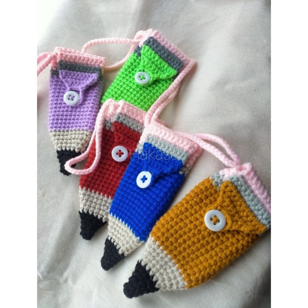 กระเป๋า Lipbalm แบบถักดินสอ