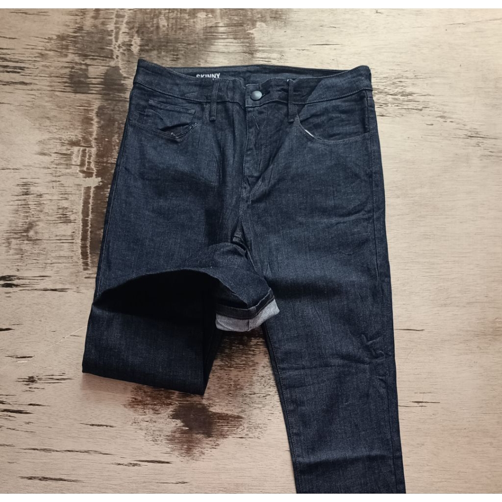 Muji Skinny Deep Blue Jeans ไซส์ 31