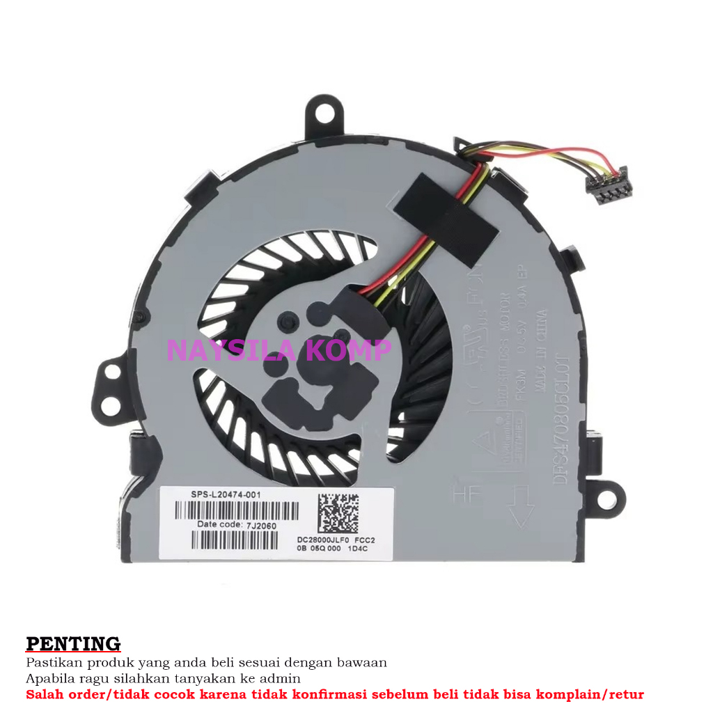 พัดลม HP 15-DA 15-DB 15-DI 15-DR 15-DX 15Q-DX 15T-DS 250-G7 255-G7 256-G7 TPN-C129 TPN-C130 L20474-0