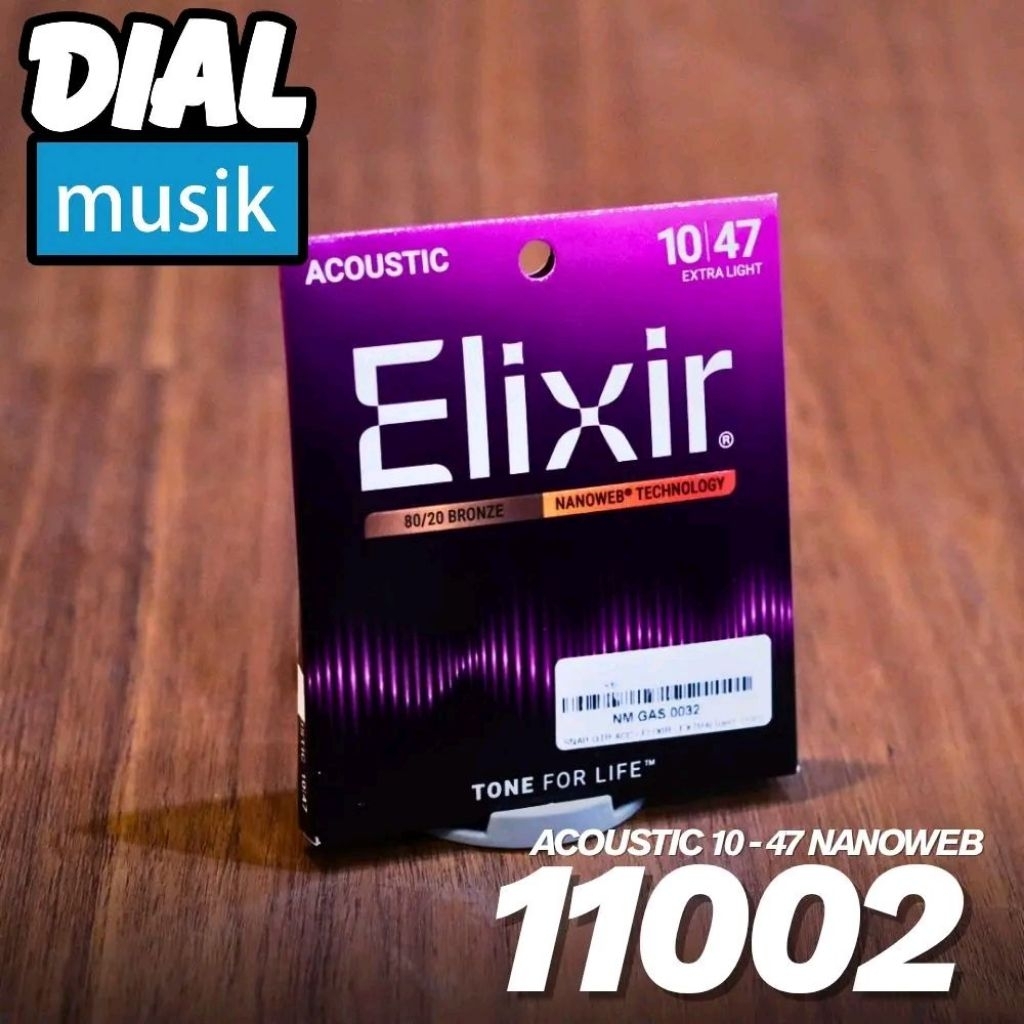 Elixir 11002 - สายกีตาร์โปร่ง Nanoweb ดั้งเดิม 010-47