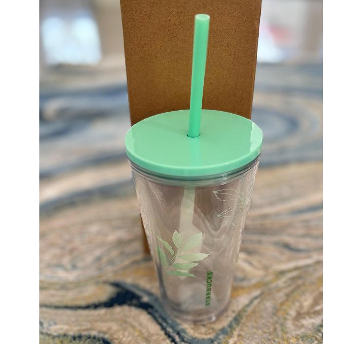 HIJAU STARBUCKS Tumbler Straw Grande 473ml ใหม่ สีเขียวใส