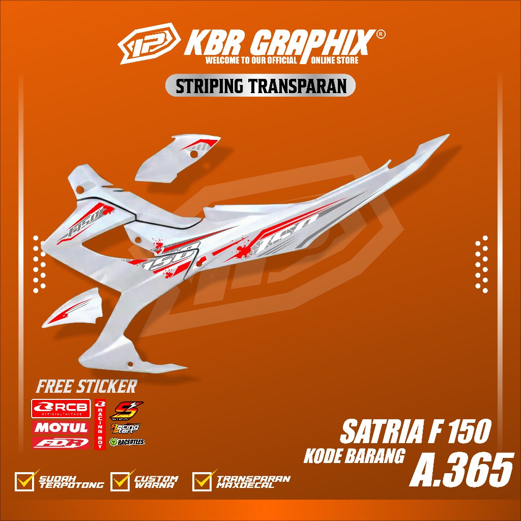 SATRIA FU FACELIFT F150 MOTORCYCLE VARIATION STRIPING CLEAR MATERIAL CODE 365