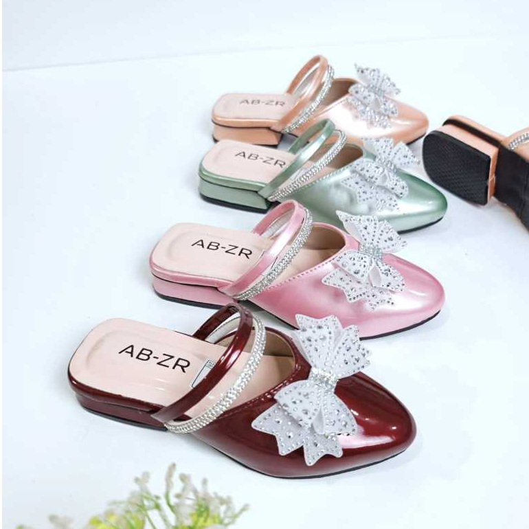 ABZR20 AB03 Elegant 3 ซม. Bow Strap Girls Party Shoes