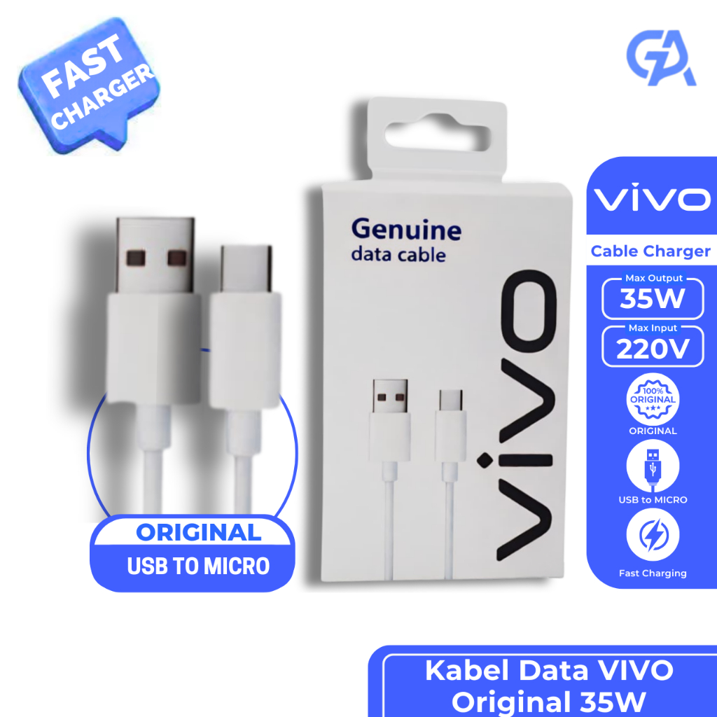 VIVO Micro USB 35W 6A Fast Charging Data Cable – รองรับ Y11, Y12, Y15, Y17, Y19, Y91, Y93, Y95, V3, 