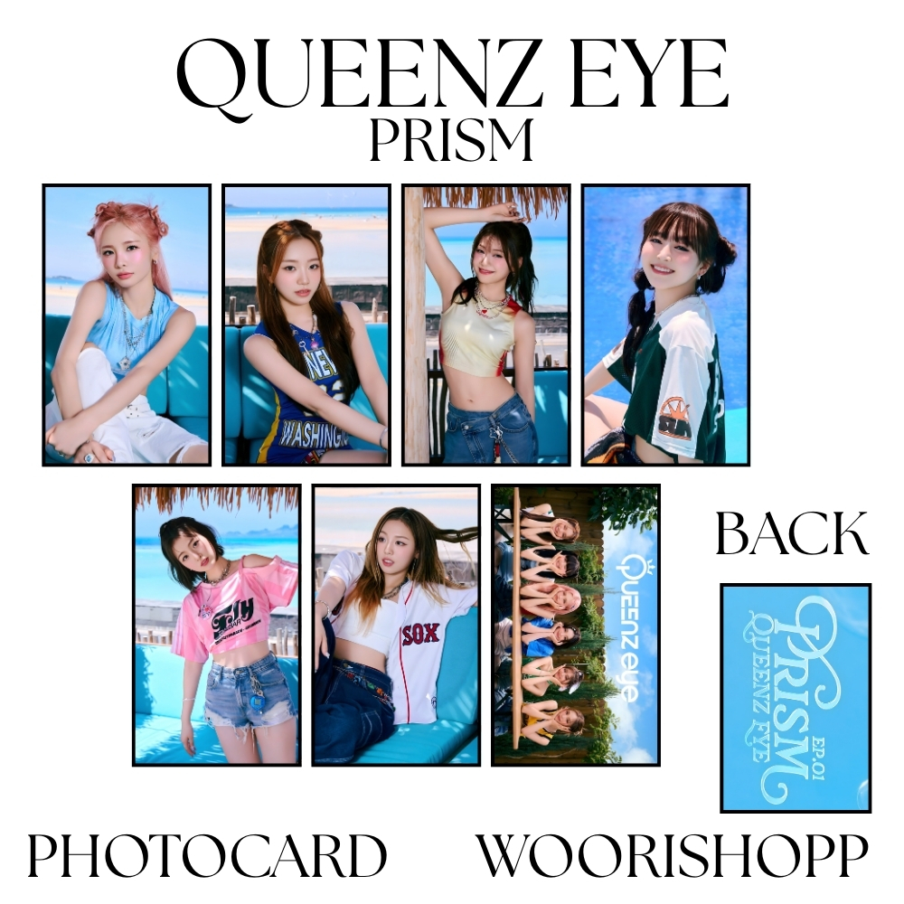 QUEENZ EYE PRISM โฟโต้การ์ด 2 ด้าน 7 ชิ้น การ์ด KPOP ไม่จํากัด AHYOON JINYUL SEOHA SEOVIN วอนชาอี