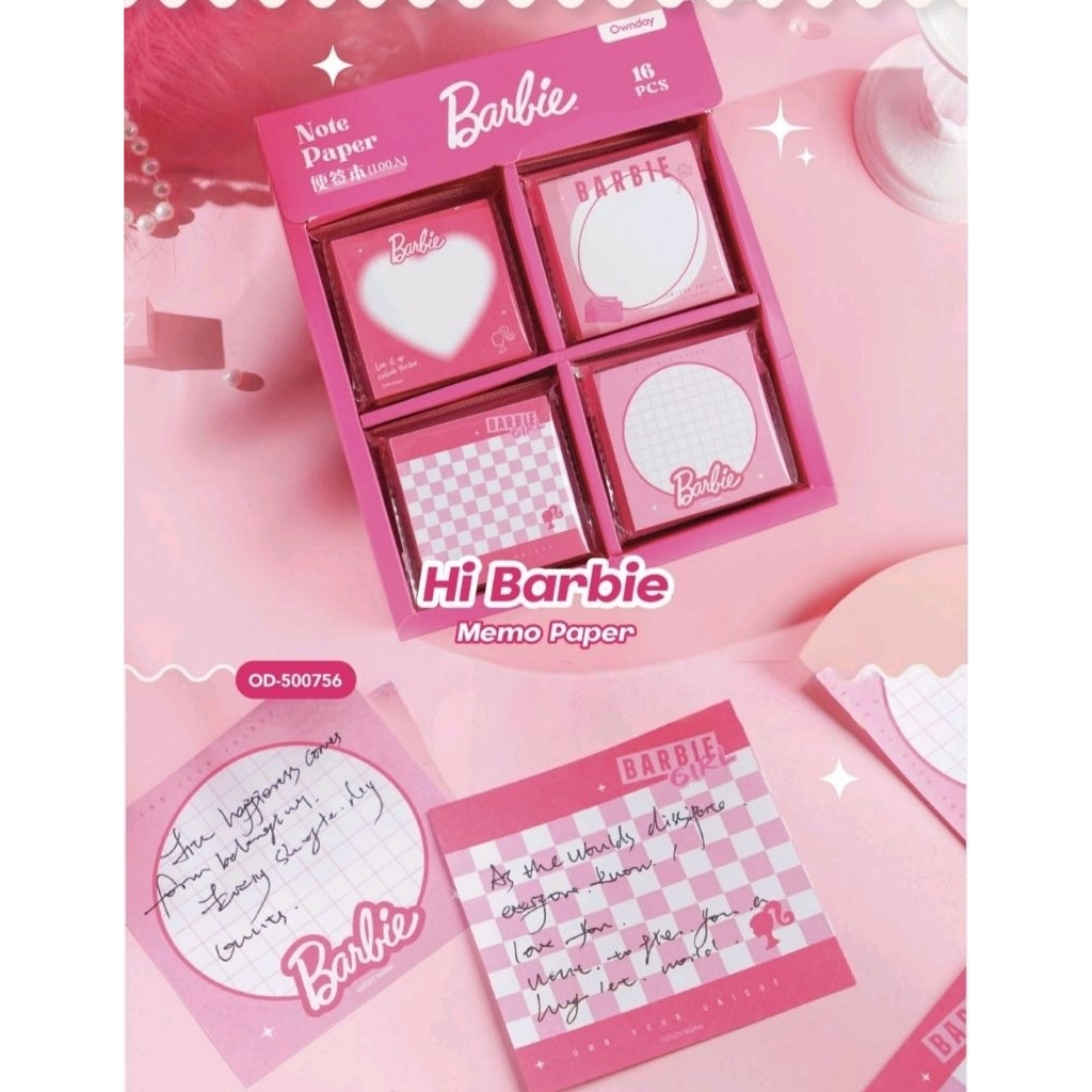 Joytop Ownday Memo Paper Barbie 1 กล่องมี 16 ชิ้น