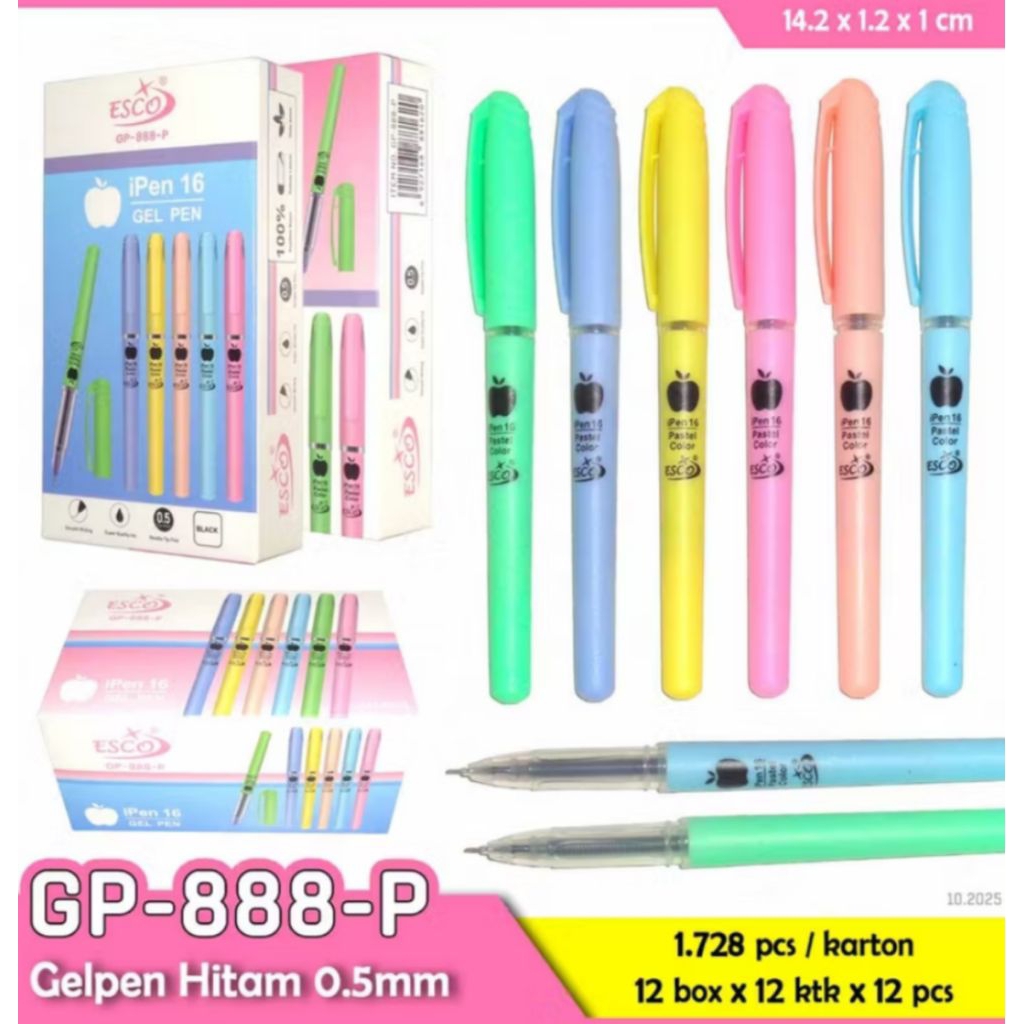 ปากกาเจล ESCO iPen 16 GP-888-P 12 ชิ้น