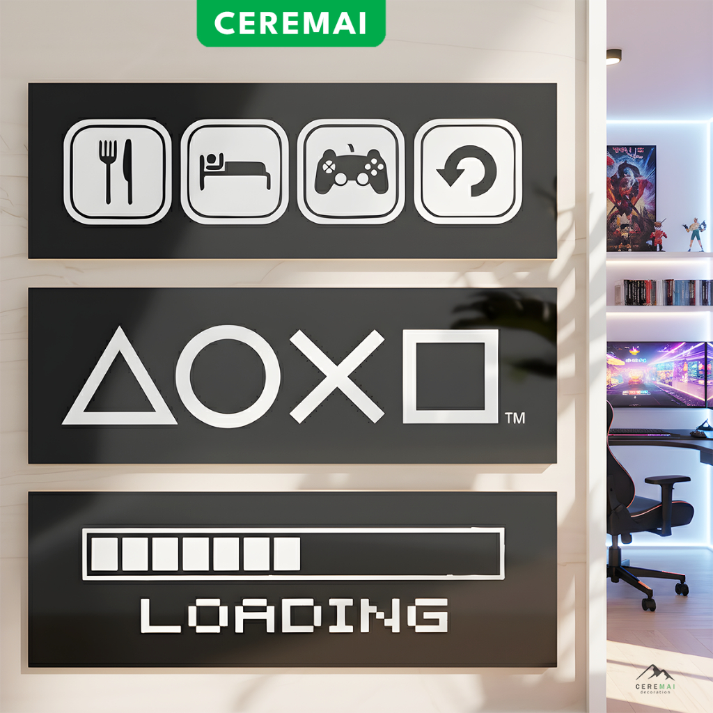Gamer Room Wall Decorative Setup Aesthetic Gaming Esport Streamer PC ตกแต่ง