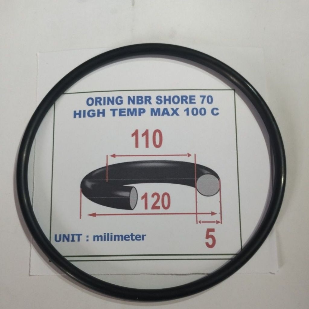 Oring 5 x 110 x 120 มม. MATERIAL: NBR SHORE 70 / FKM-VITON SHORE 75 / SILICON SHORE 70 น้ํามันต้านทา