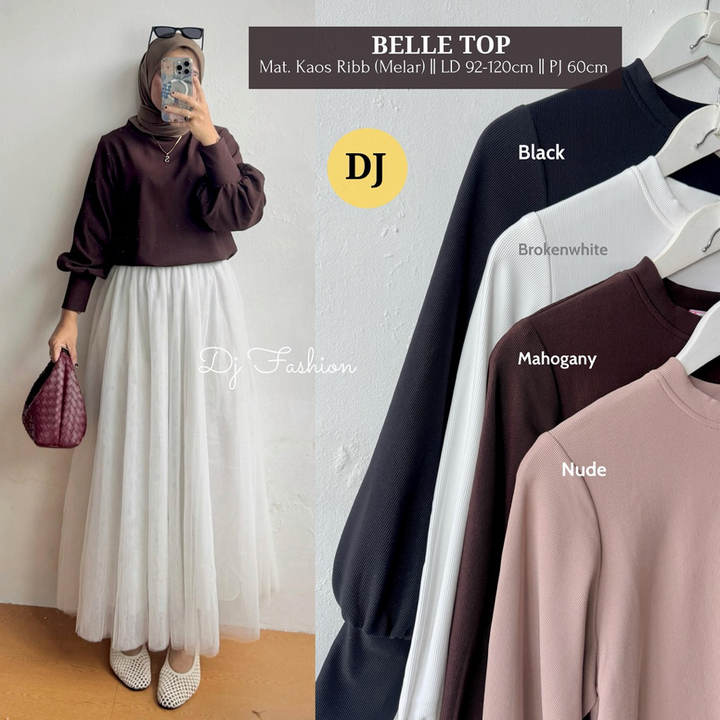 NO CANCEL• Belle Top by DJ• เสื้อถักเรียบง่าย