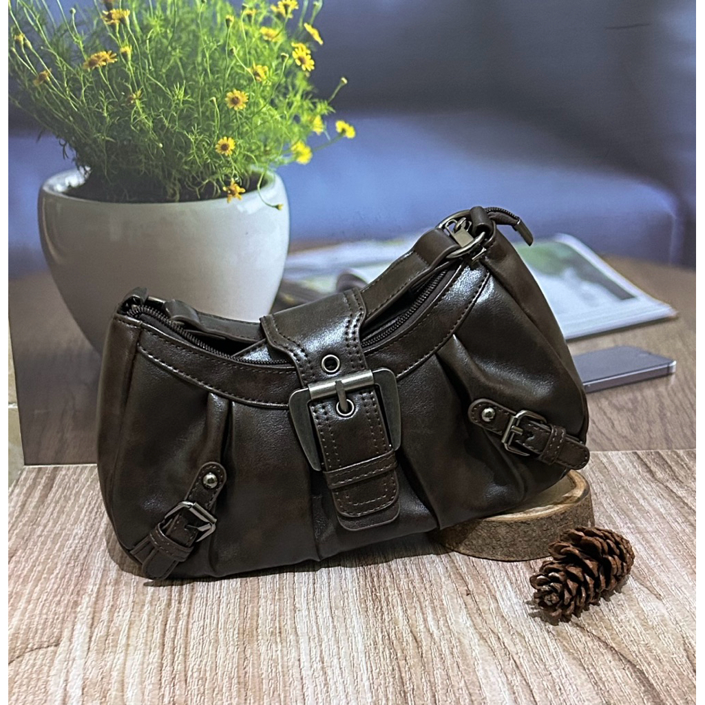 HP GT 168 กระเป๋าสะพายหนังผู้หญิง Retro Casual กระเป๋าโทรศัพท์มือถือ