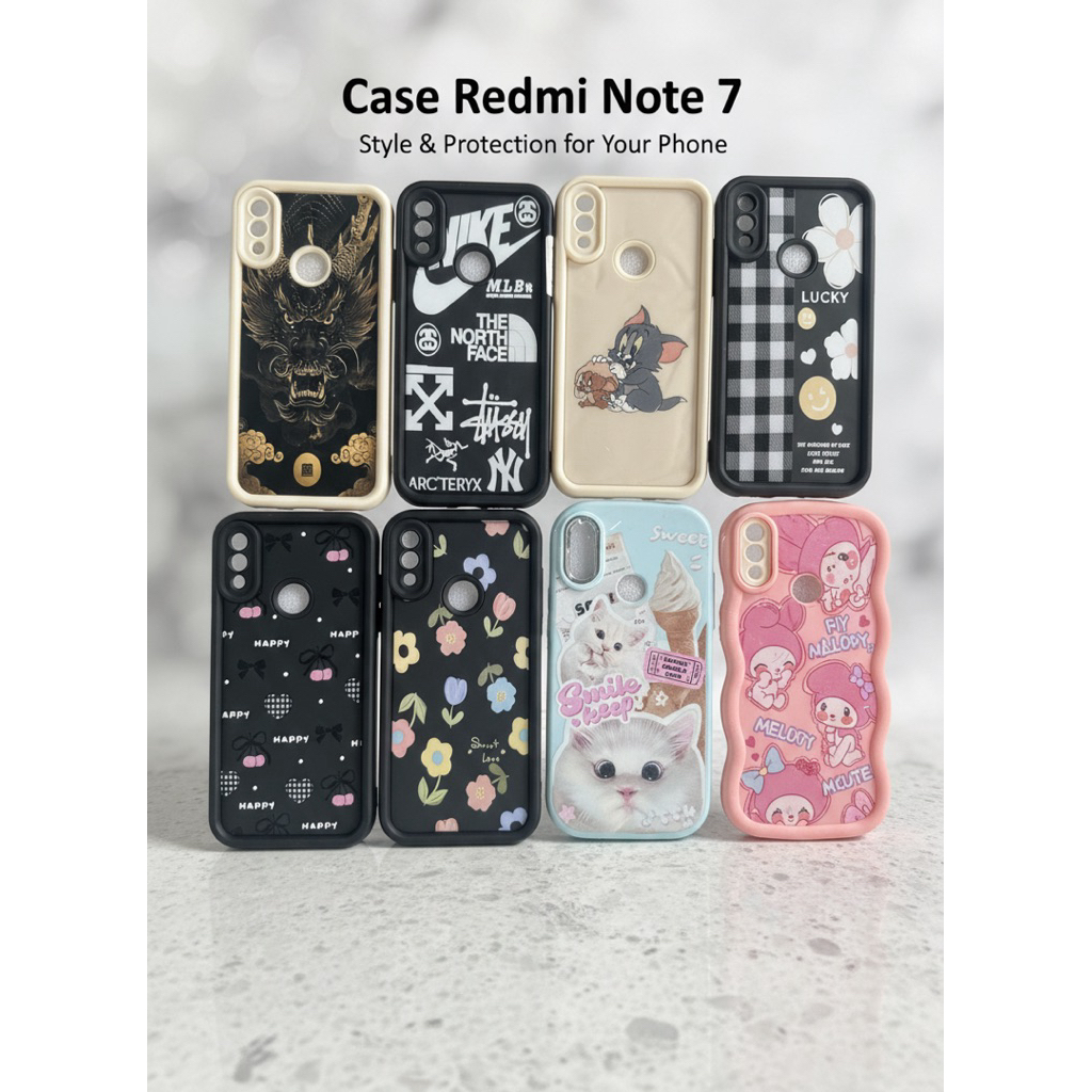 Redmi Note 7 / Note 7 Pro Case Xiaomi Note 7 น่ารักการ์ตูนตัวอักษร Softcase Dragon Motif Streetwear 
