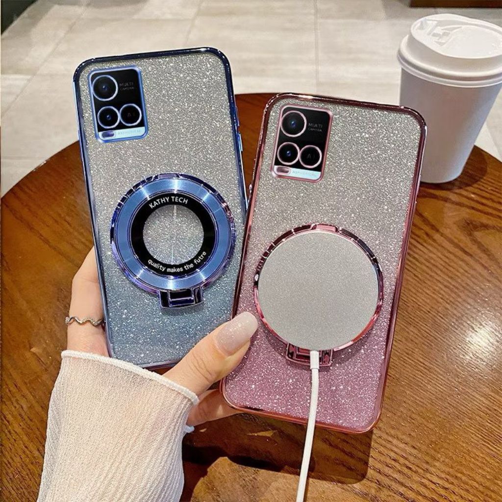 VIVO Y21 Y21s Y21a Y21t Y33 Y33t Y33a Y33s Soft Case Ring Standing Glitter Luxury ล่าสุด