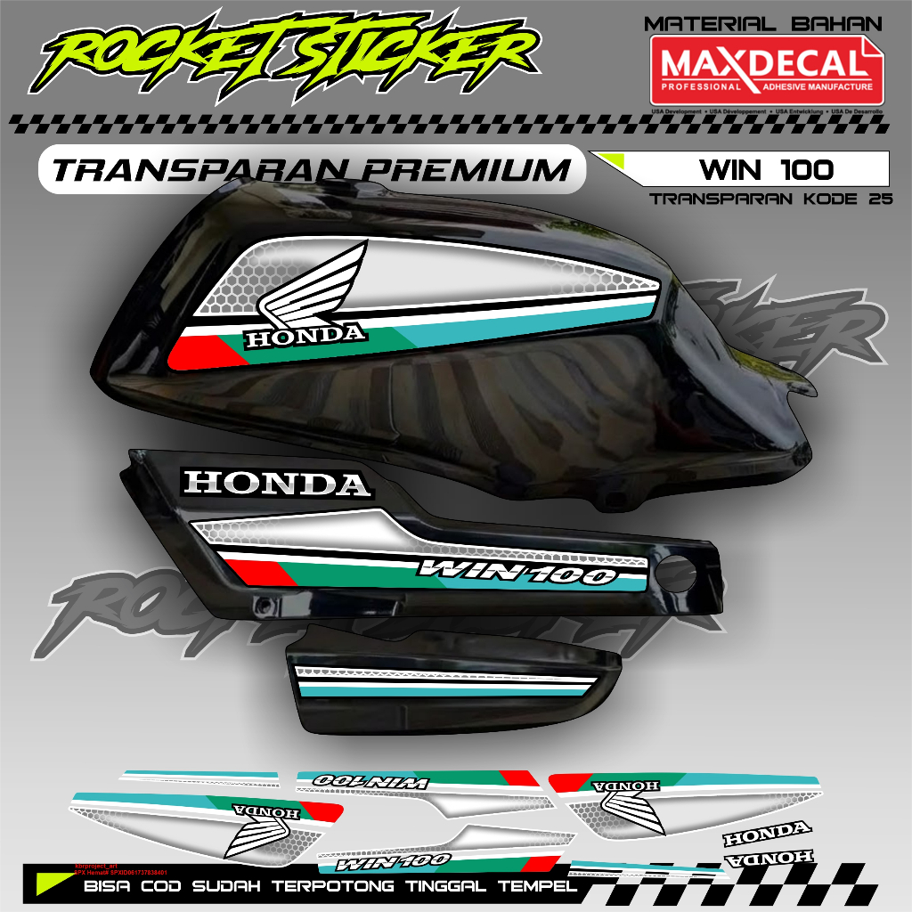 WIN Striping WIN สติกเกอร์ Variation WIN UV TRANSPARENT CODE 25 PREMIUM MAXDECAL MATERIAL