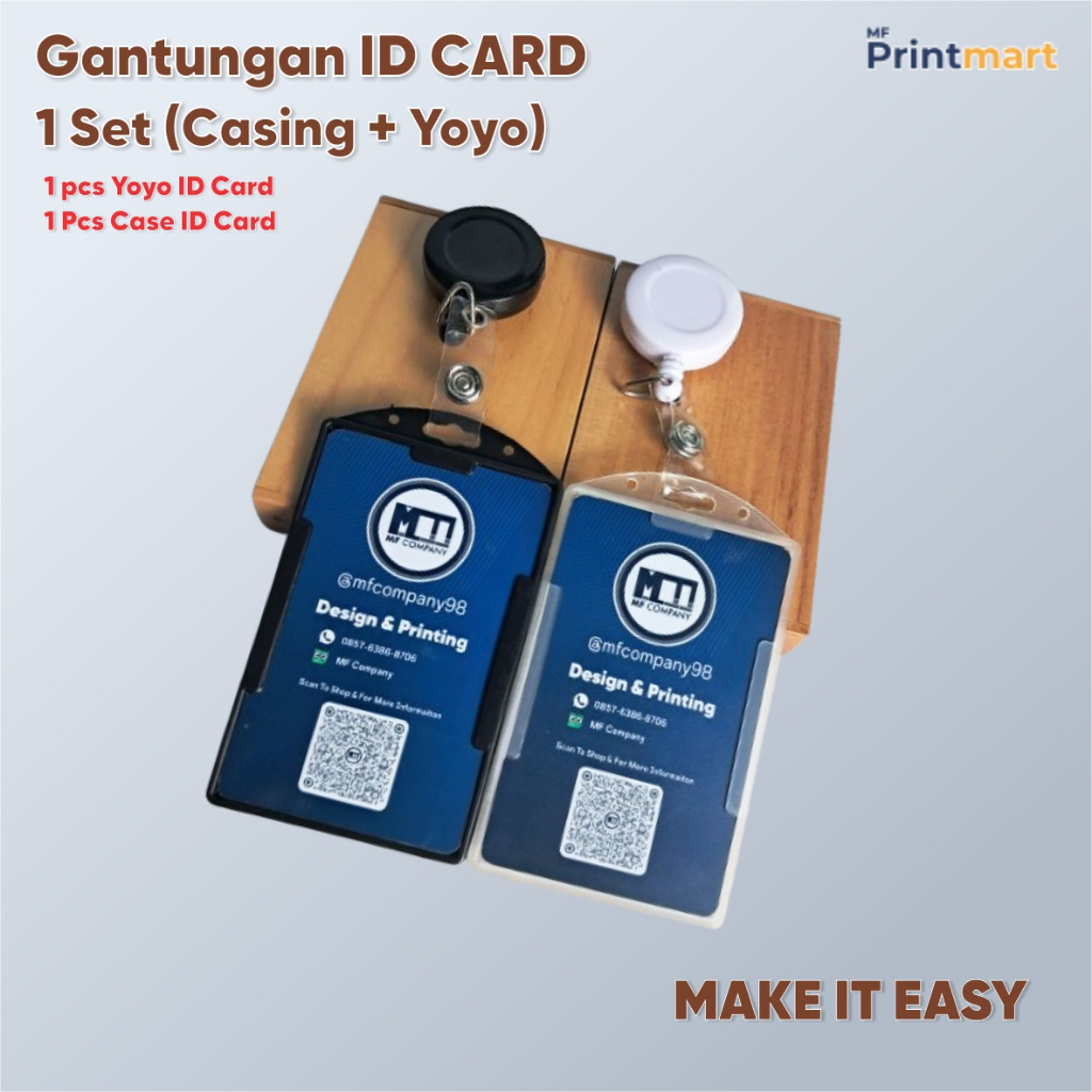 GANTUNGAN ID Card Holder 1 ชุด (โยโย + ปลอก) | Yoyo ID Card | ID Card Case