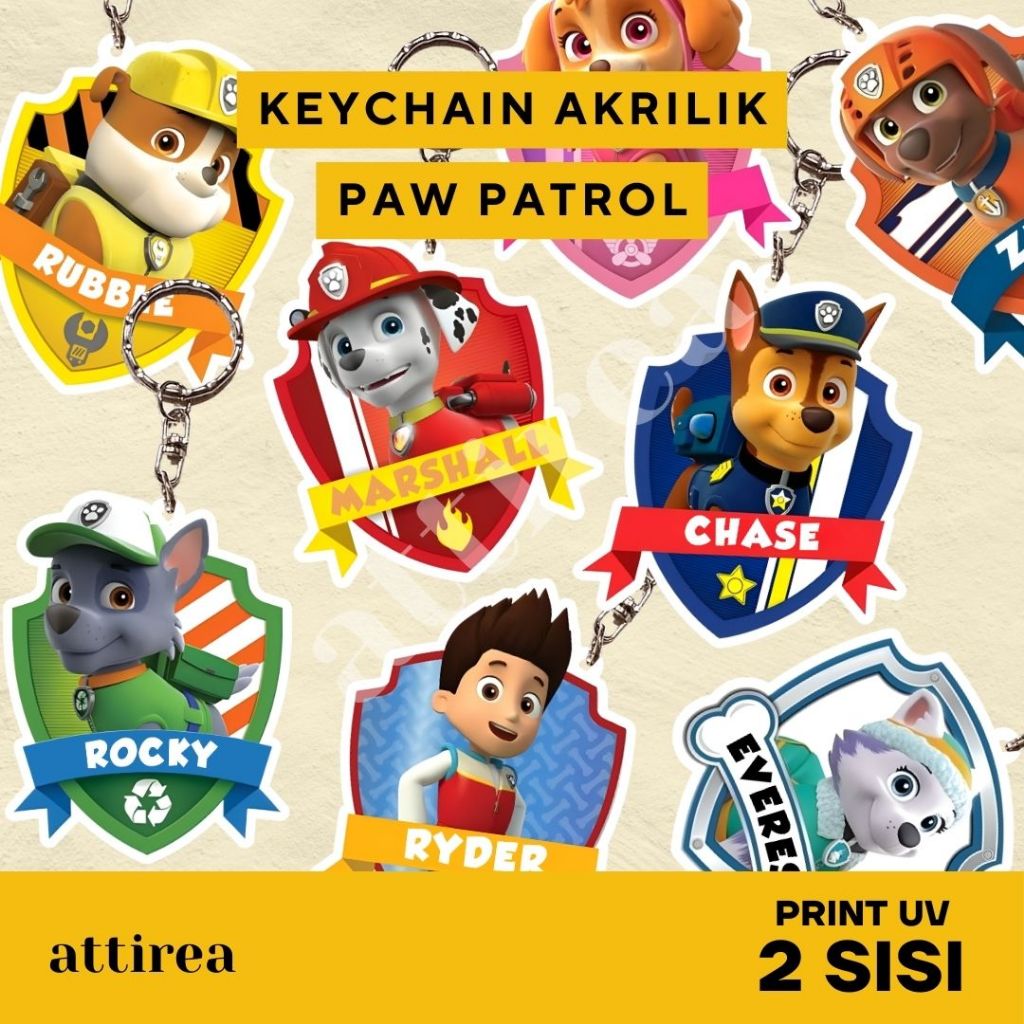 พวงกุญแจอะคริลิค GANTUNGAN - Paw Patrol | พวงกุญแจของที่ระลึกเริ่มต้นการ์ตูนน่ารักสําหรับเด็ก