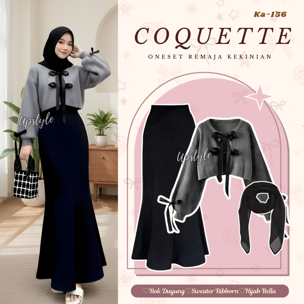 Raya Series ล่าสุดอินเทรนด์ Oneset สําหรับวัยรุ่น (ซี่โครงหิมะ + กระโปรงนางเงือก + bella Square Hija