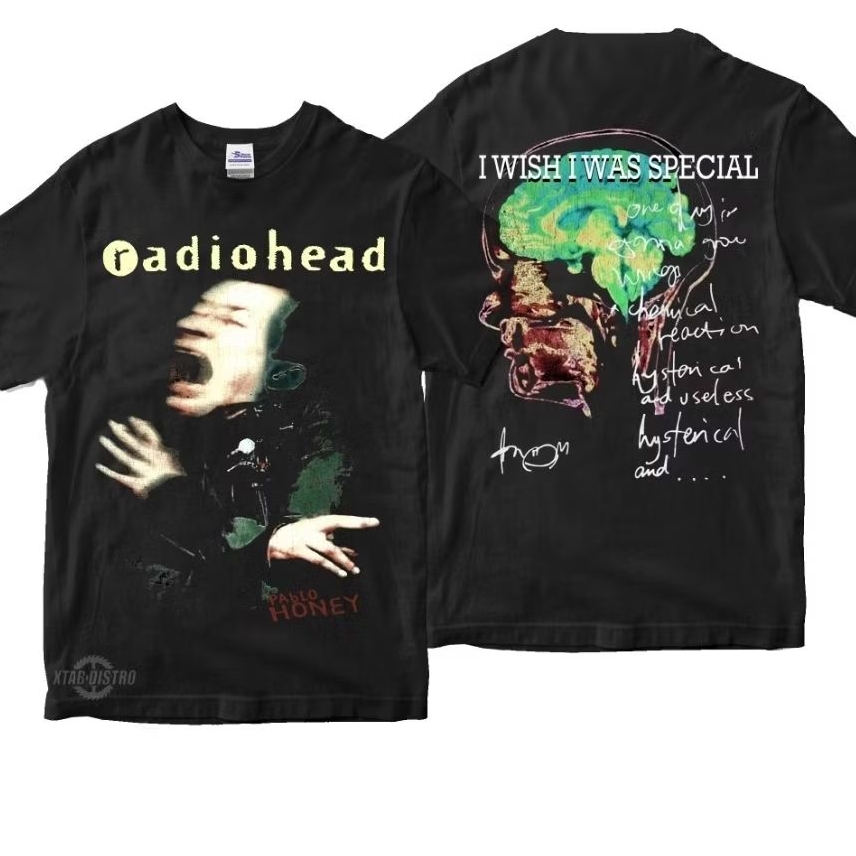 เสื้อยืดวง RADIOHEAD - I WISH I WAS SPECIAL LYRIC VOL2 pablo น้ําผึ้ง britpop rock oasis ในตัว plastisol xtab distro