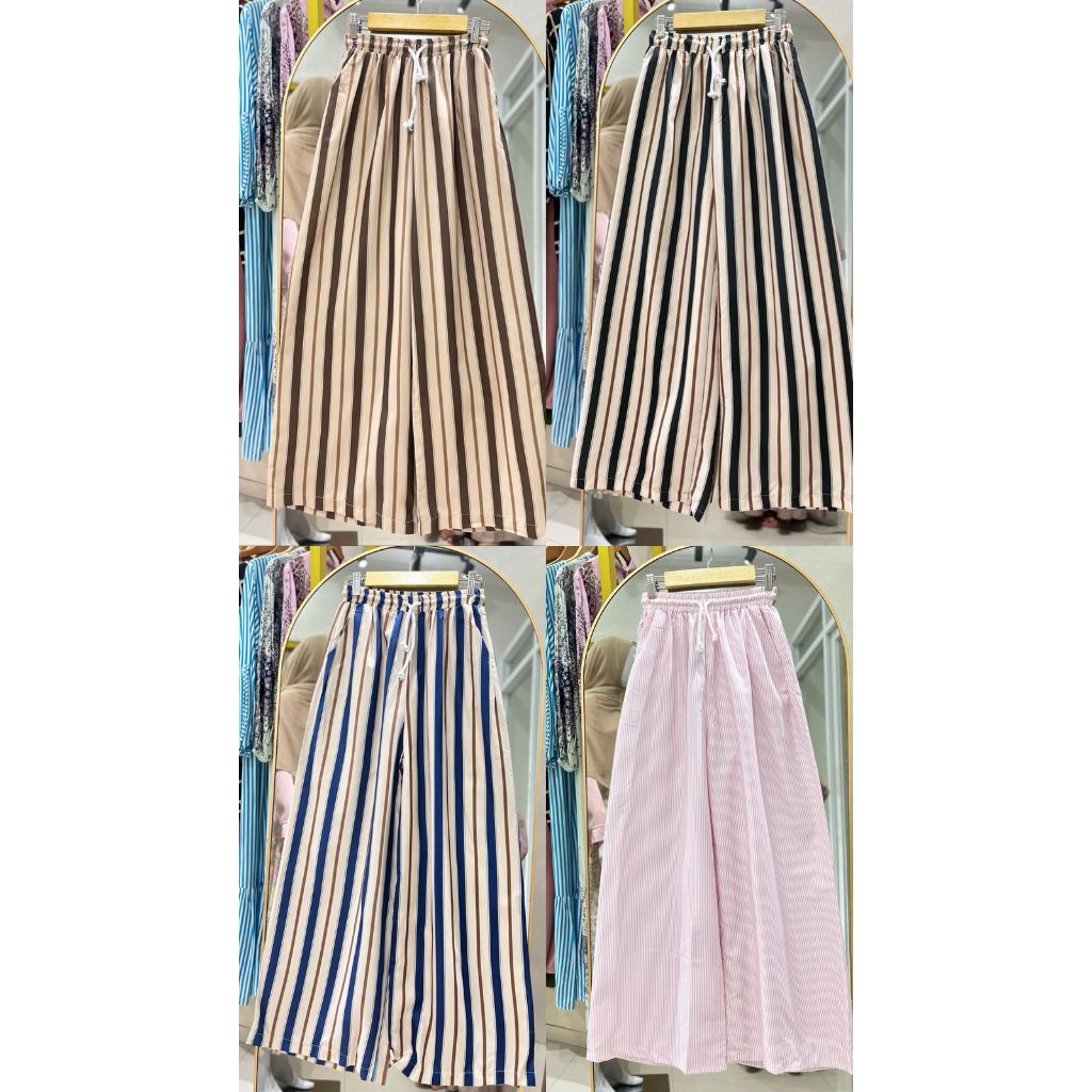 MODERN STRIPE CULOT PANTS/ STRIPE CULOT PANTS/ กางเกงลายทาง/ แฟชั่นผู้หญิง