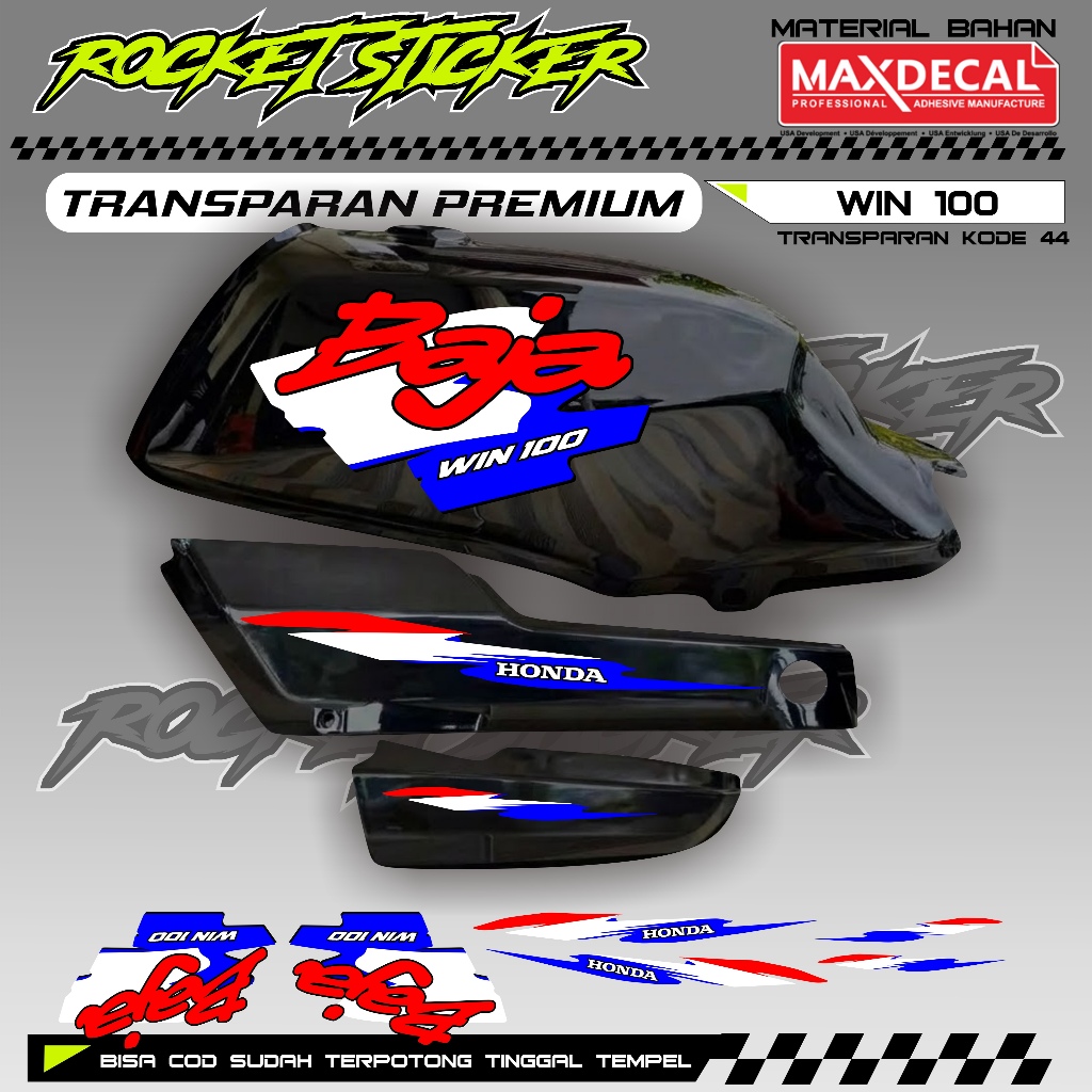 WIN Striping WIN สติกเกอร์ Variation WIN UV TRANSPARENT CODE 44 PREMIUM MAXDECAL MATERIAL