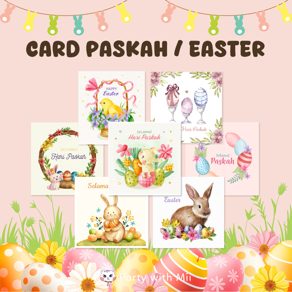 EASTER GREETING CARD EASTER CARD RABBIT EGG BUNNY EGG