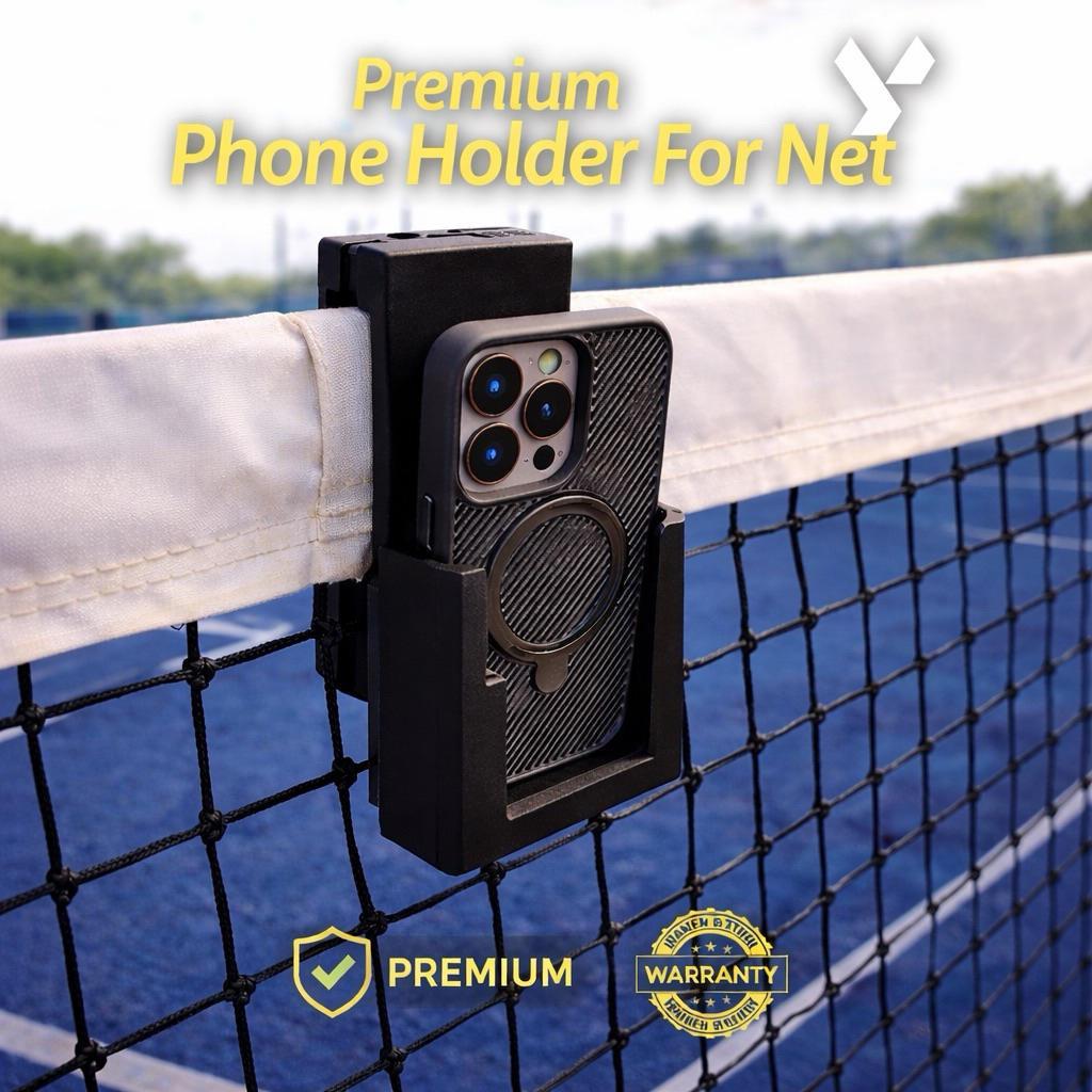 Net Padel / Tennis / Badminton HP Holder - ที่วาง HP Net - ที่วาง HP 2 อัน - บันทึกได้ - การพิมพ์ 3D