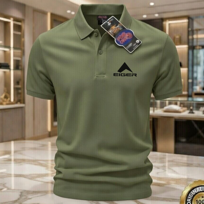 เสื้อยืดโปโลคอปก EGR สีดํา เสื้อคอปกผู้ใหญ่ / เสื้อโปโลผู้ชาย Wangki / เสื้อยูนิฟอร์ม