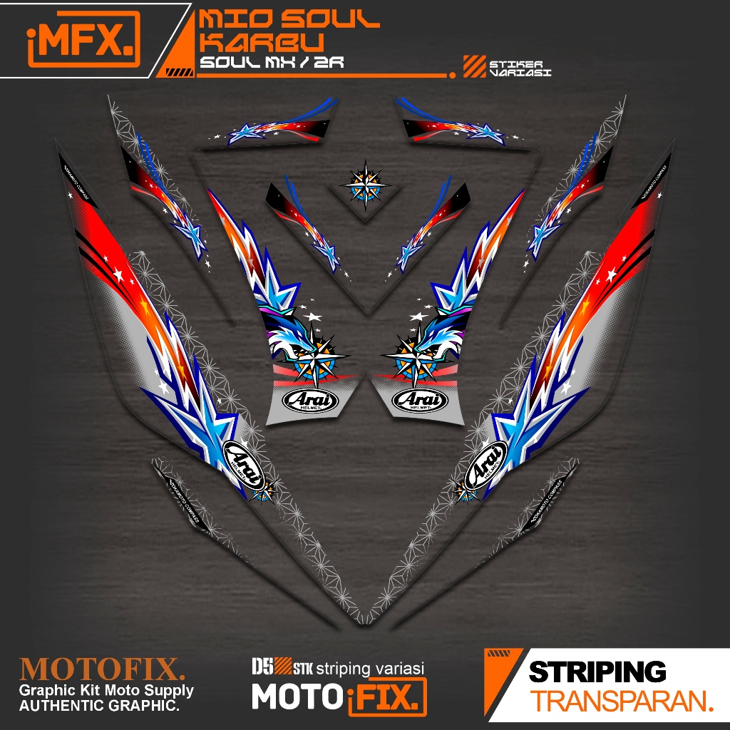 STRIPING MIO SOUL OLD MFX3/SOUL Z CARBON/STICKER SOUL OLD MX/STICKER SOUL ZR คาร์บอนสติ๊กเกอร์ SOUL 