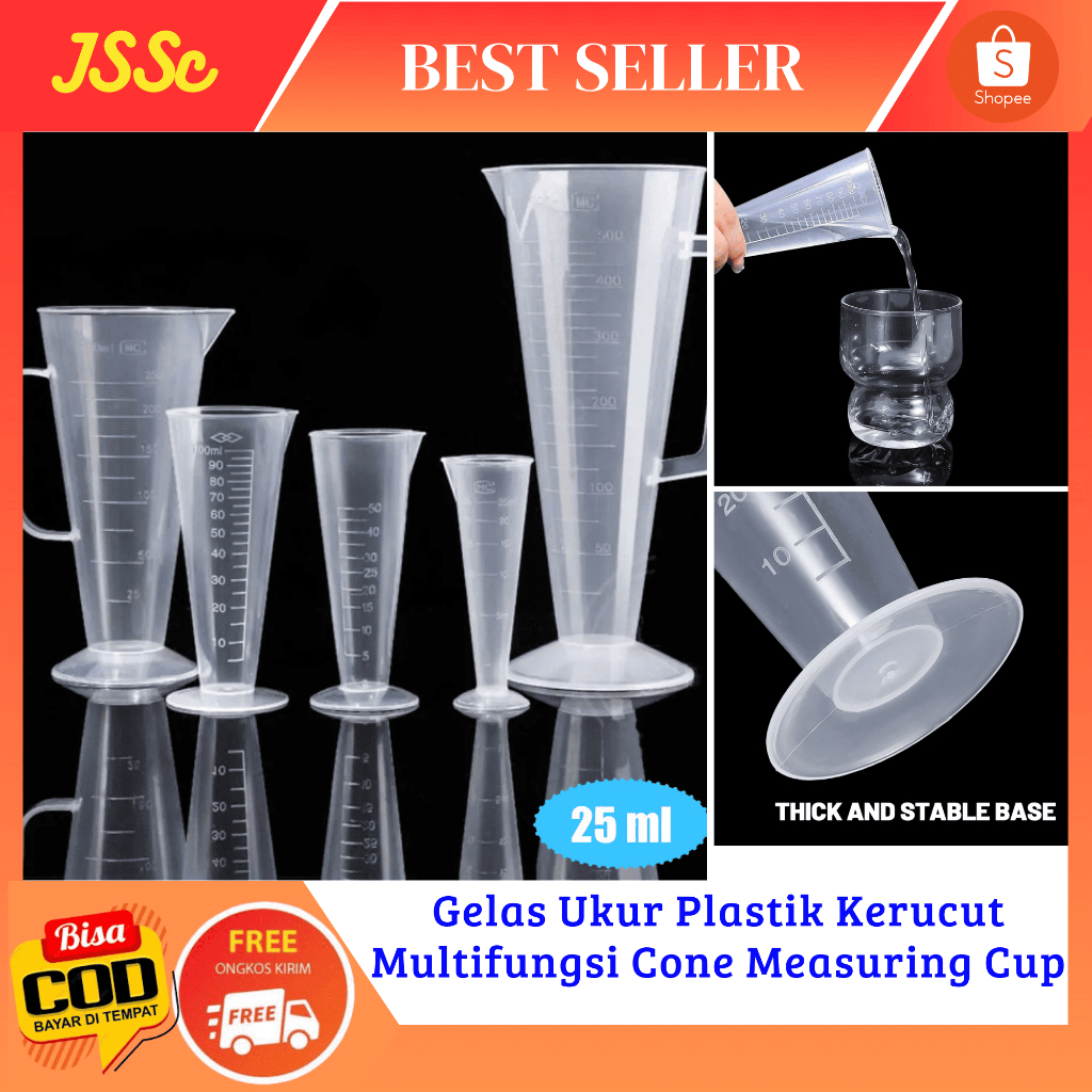 ถ้วยตวง 25ml 50ml 100ml 250ml 500ml/มัลติฟังก์ชั่นกรวยถ้วยตวงพลาสติกถ้วยตวงกรวยถ้วยตวง 25ml - BR10