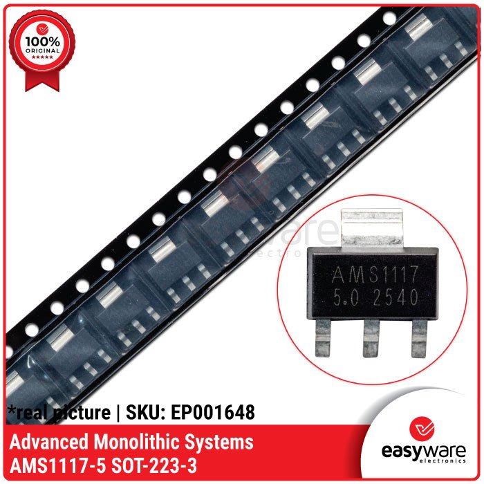AMS1117-5 SOT-223 ORIGINAL AMS AMS1117 5V IC LDO เครื่องปรับแรงดันไฟฟ้า