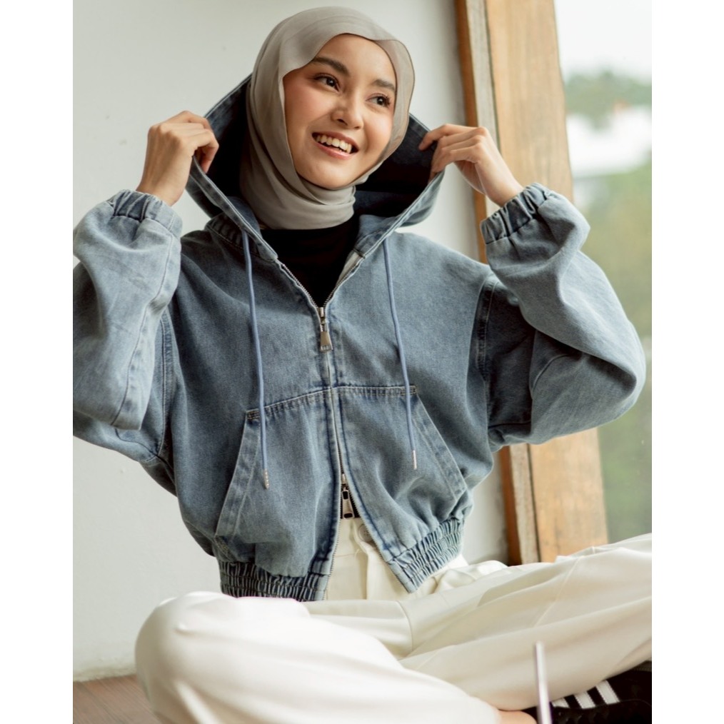 Myrubylicious JEXIRA DENIM JACKET CODE 181K | JACKET DENIM HOODIE | เสื้อแจ็คเก็ตลําลองผู้หญิง