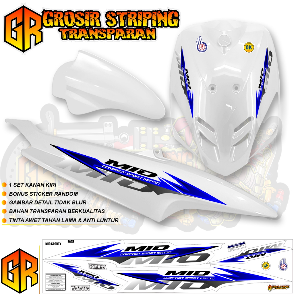 Mio Sporty Smile Transparent Striping วัสดุใสคุณภาพพรีเมี่ยม หลากหลายเรียบง่าย Mio Code FF