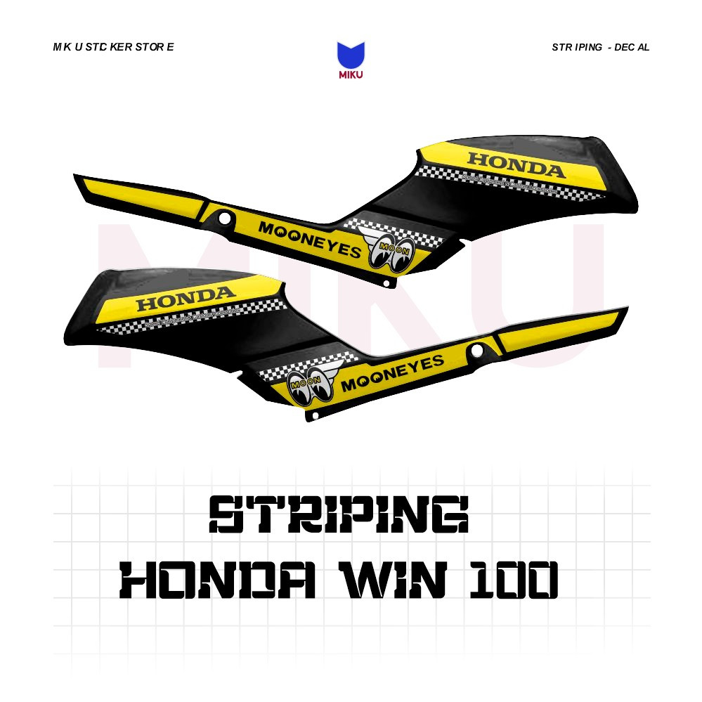 WIN07b Honda Win 100 สติกเกอร์ Variation Striping สติกเกอร์ Old Win 100 Striping สติกเกอร์ Scotlite 