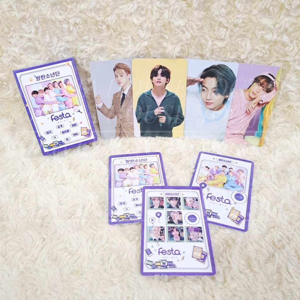 Photocard BTS Festa 2021 55 ชิ้น Lomocard BTS Festa 2021 สมาชิกเต็มสีน้ําเงิน